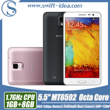 New Product 5.5" Qhd Mt6592 Octa Core 1GB+8GB Built in 2014 Mobile Phone (N8800)